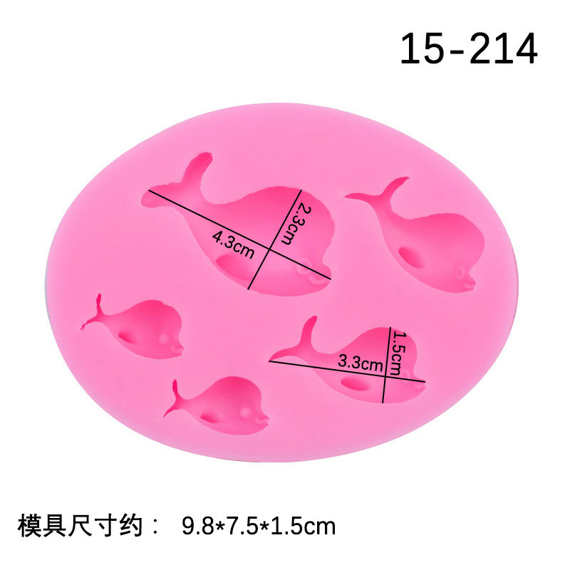 Tridimensional delfín Fondant chocolate molde de silicona líquida suave cerámica hecha a mano jabón paño en stock al por mayor