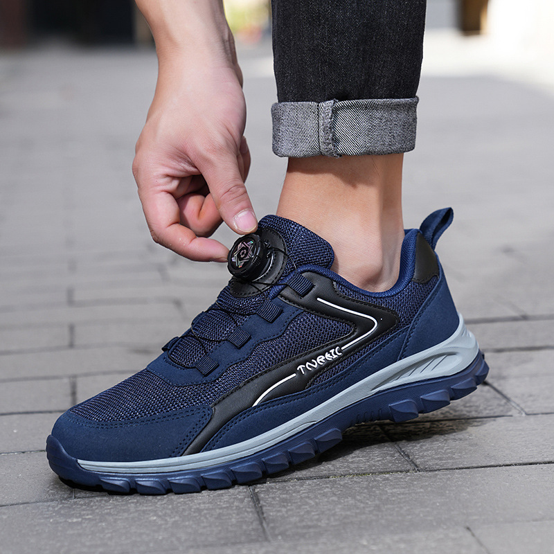 Nuevos zapatos transfronterizos de moda para hombres zapatos para mujeres zapatos de carrera transpirables resistentes al desgaste botón giratorio universal zapatos casuales en stock al por mayor image 3