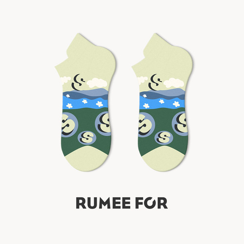 Lumi heel protection socks for women, summer thin Japanese cotton ins trend shallow breathable non-falling socks for men