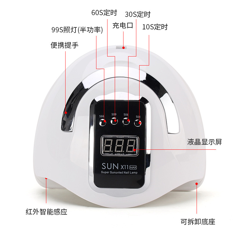Lámpara de manicuras de alta potencia de secado rápido 220w lámpara de horneado de manicuras de mano no oscura luz de terapia de manicuras con máquina de manicuras transfronteriza