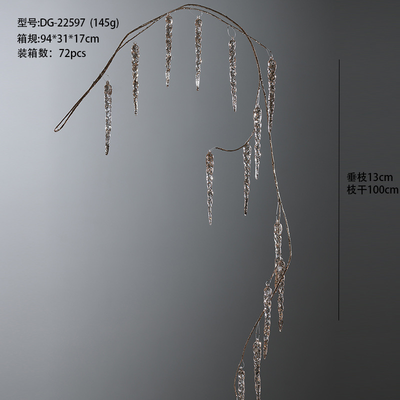 Buscando madera, adornos navideños transfronterizos, adornos colgantes, hielos, carámbanos, hielos, adornos de acrílico decorativos transparentes