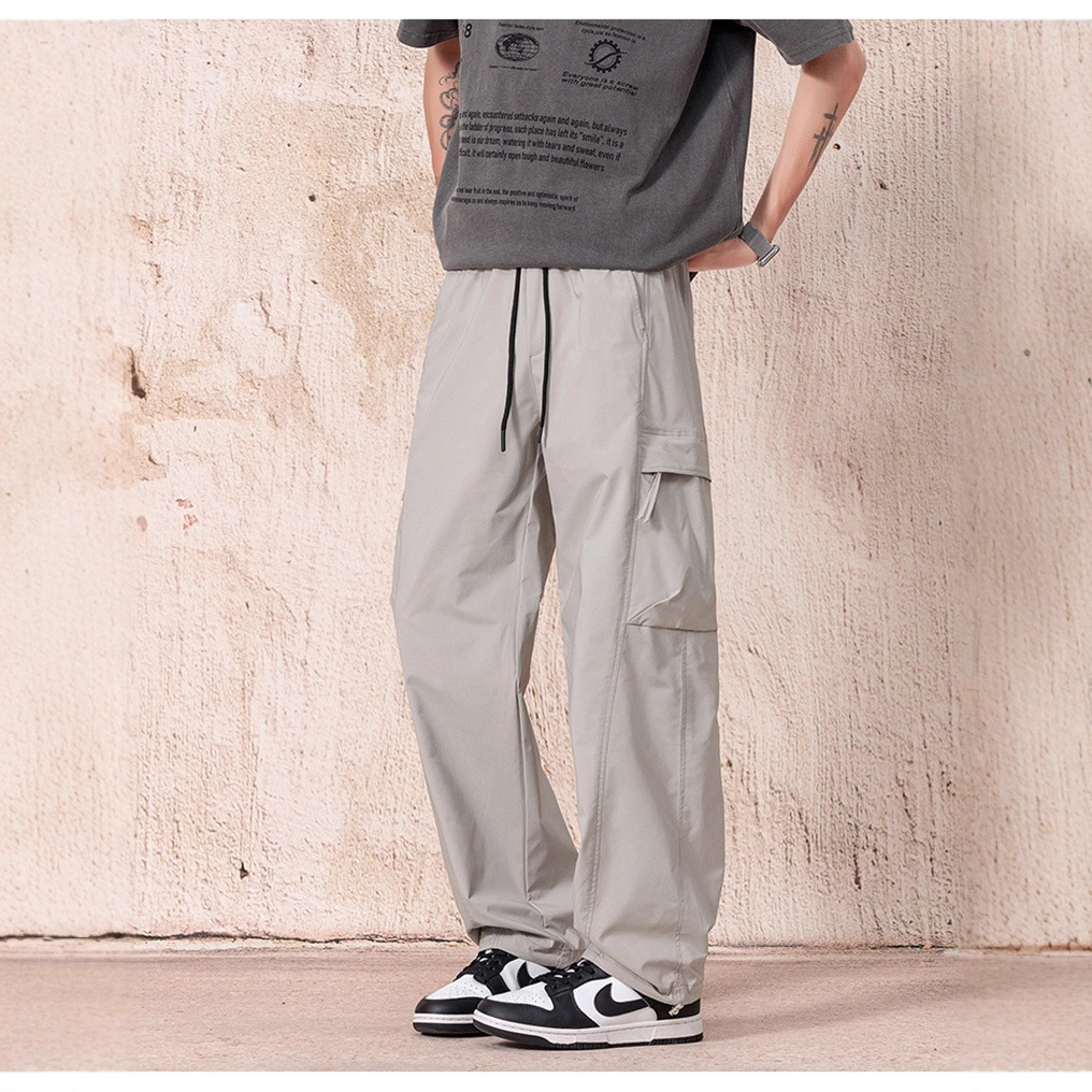 2025秋季新款休闲裤男韩版青少年工装裤男冲锋裤宽松直筒大码长裤