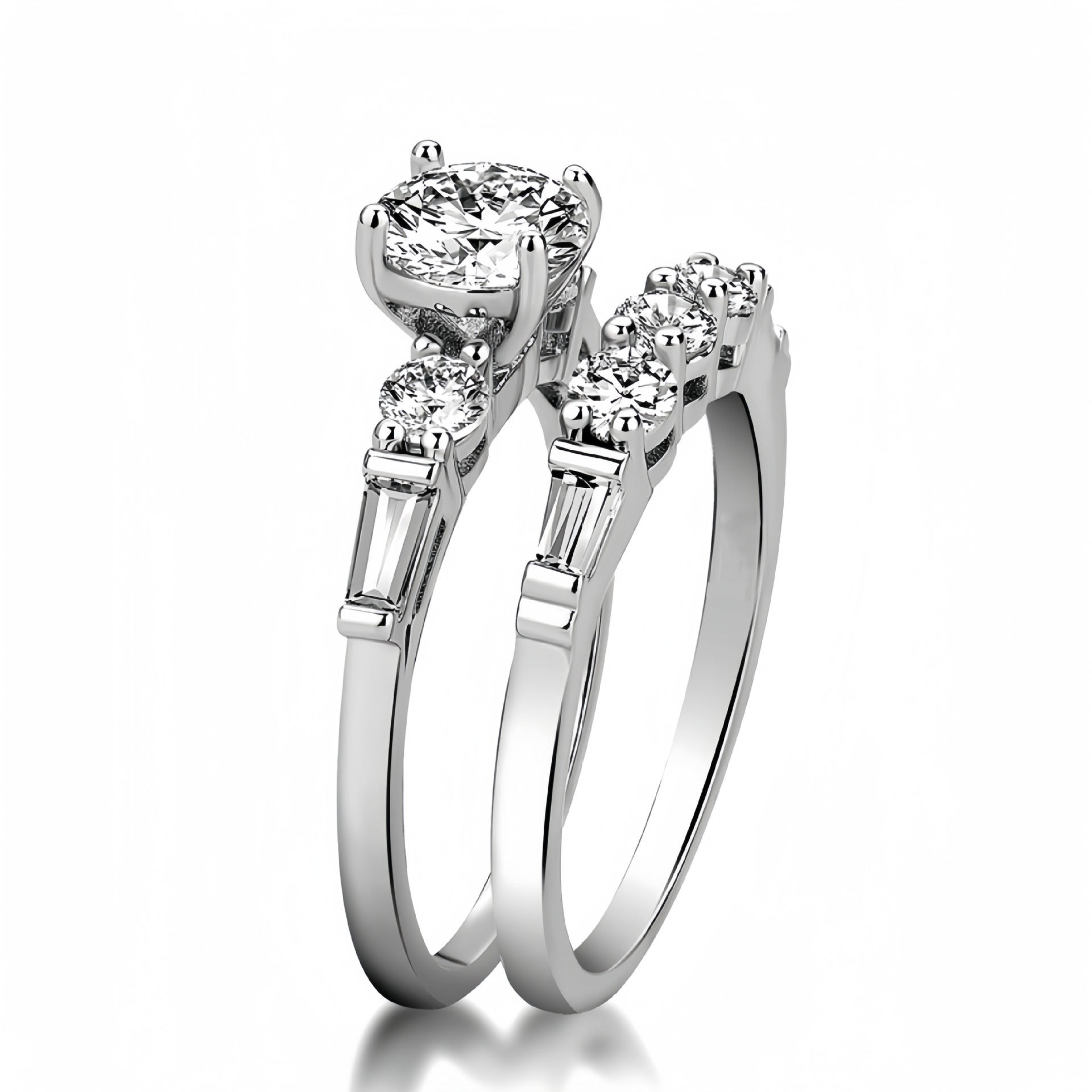 Unisex Gender Simple Style Shiny Geometric Alloy Inlay Zircon Unisex Rings
