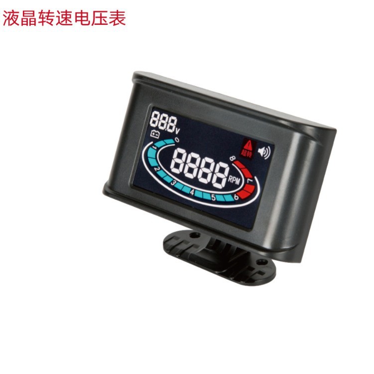 Erheyi LCD Display Engine Speed Voltage 2-in-1 Gauge (tachometer)