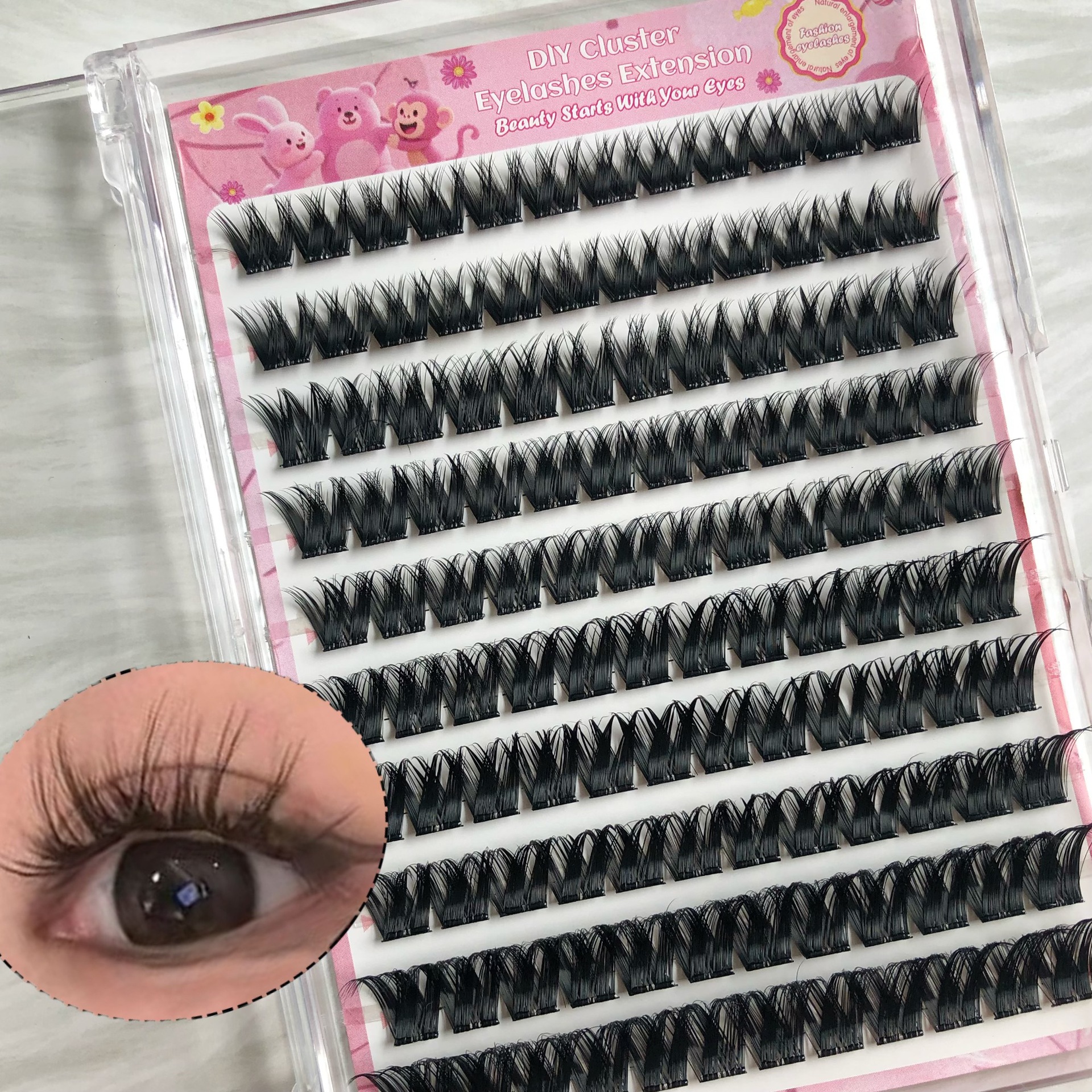 Conjunto de pestañas falsas transfronterizas de gran capacidad serie WM de cómics europeos y estadounidenses, ojos mixtos de barbie caliente, pestañas densas y esponjosas