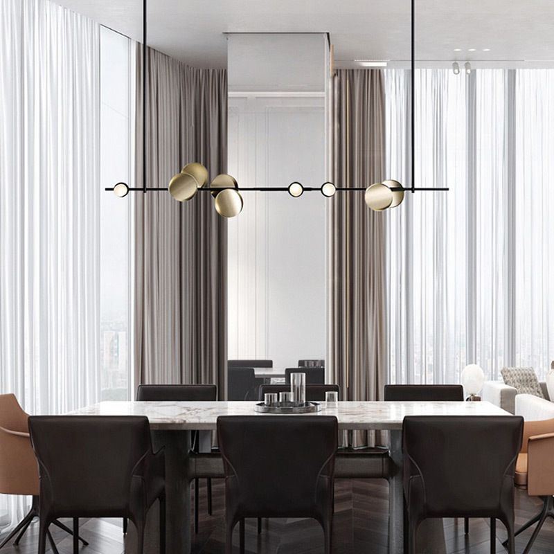 Art Restaurante diseñador creativo estilo nórdico largo estilo moderno minimalista lámpara lámpara candelabro diseño led sala de comedor