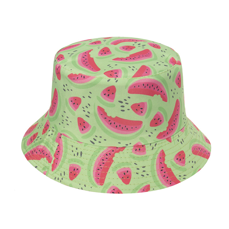 Unisex Süß Wassermelone Flache Traufen Bucket Hat display picture 3