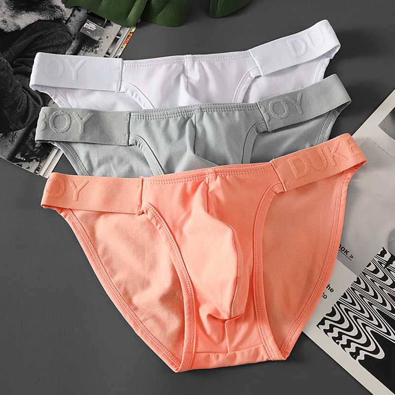 Men's Trendy Tiktok Hot Pants Low-Rise Sports Hip-Lifting Solid Color Bulge Pouch Briefs Men's Shorts