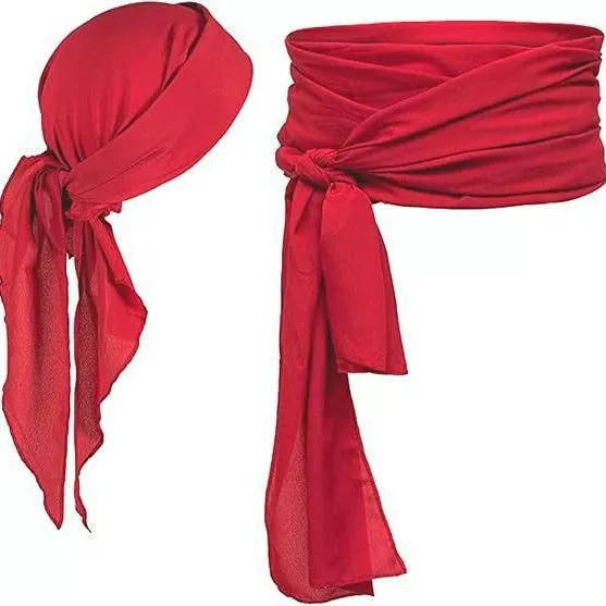 Amazon Halloween Pirate Costume Medieval Renaissance Linen Pirate Bandana and Belt Costume Accessories