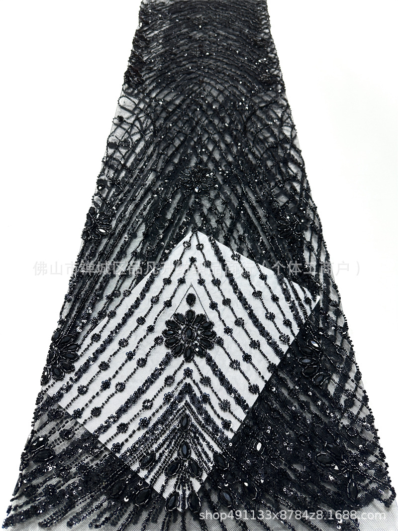 Alta sensación de comercio exterior transfronterizo Oriente Medio África vestido vestido tela de diamante de cuentas de lenteja