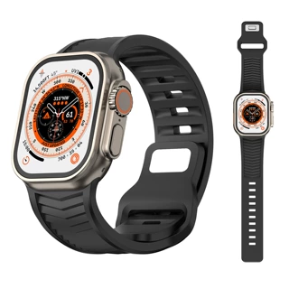 新款适用苹果iwatch表带苹果S9手表运动方扣表带26MM斜纹硅胶表带