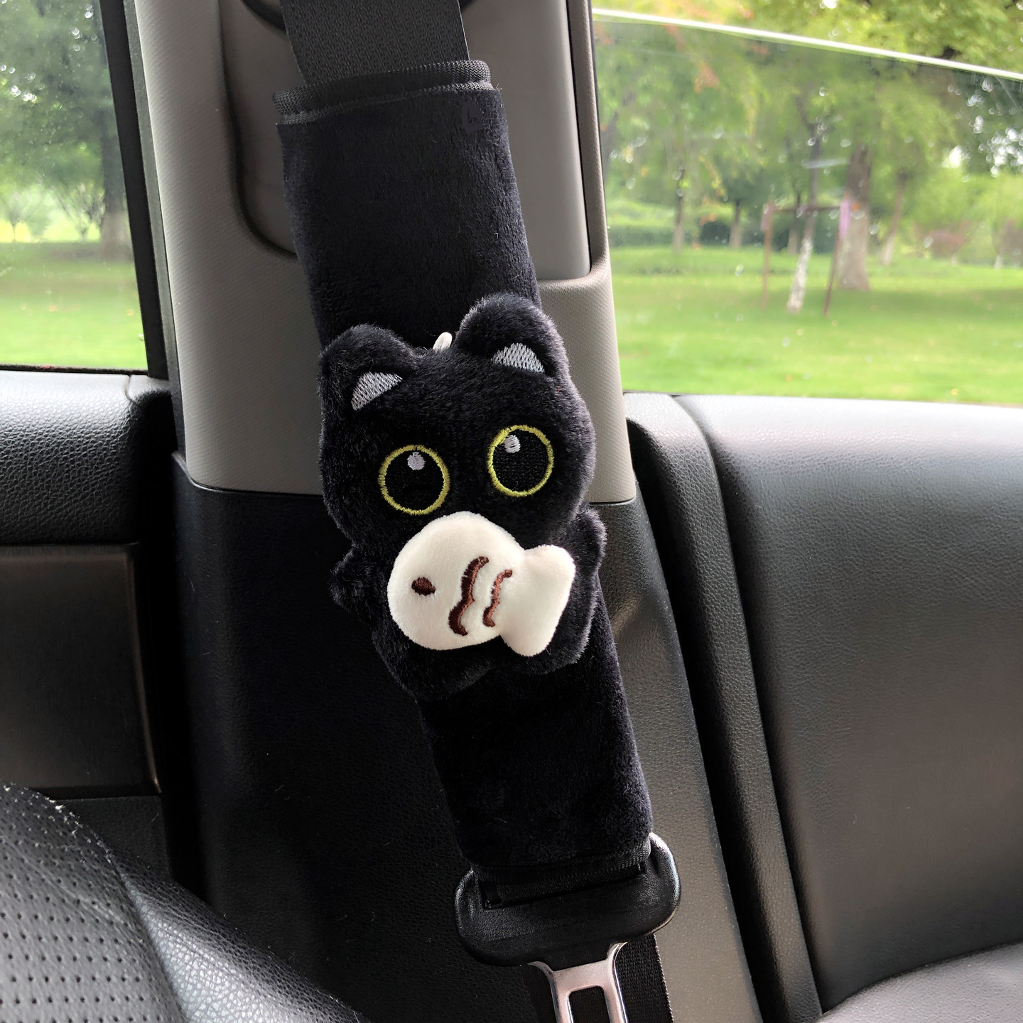 Little Black Cat Safety Belt Shoulder Cover Car Safety Belt Handle Cover Car Ornaments Decorative Supplies Anti-Stranglehold