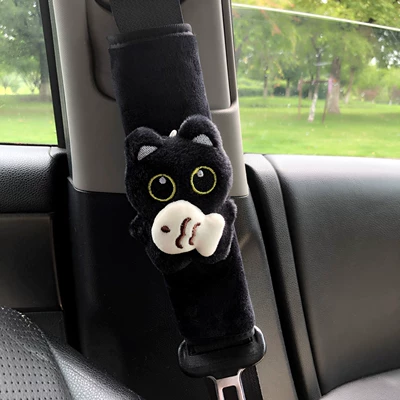 Safety Belt Shoulder Cover Car: Sürətlər qutusu və əl tormozu başlıqları - little-black-cat-hug-fish-hug-fish-single