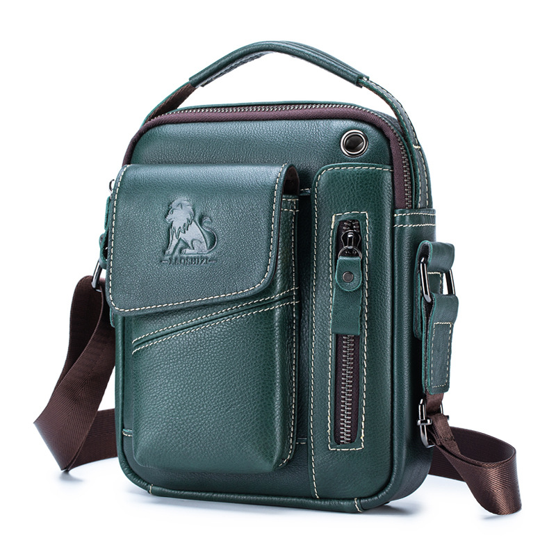 Bolso de hombro pequeño de los hombres de piel de vaca primera capa de piel de vaca hombro crossbody bolsa de deportes de moda MINI Bolso pequeño bolso duradero