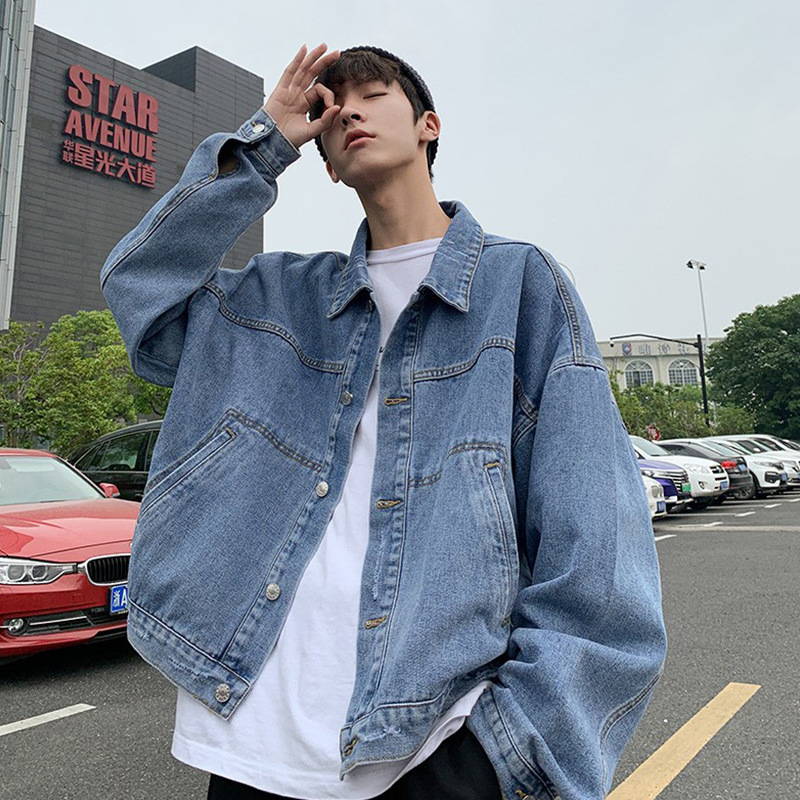 Denim Jacket Men's Korean Fashionable Loose Jacket 2020 New Spring and Autumn Men's Clothes Men's Fashionable Brand Men