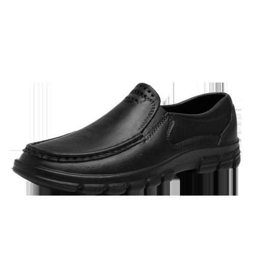 Work Shoes for Men, Large Size, Leather Chef Shoes, Backstage Waterproof, Oil-Proof, Kitchen Anti-Slip Special Use, Restaurant, Hotel, Office Work