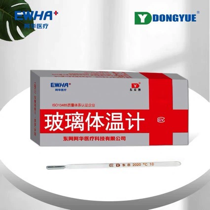 Бренд Dongyue, стеклянный ртутный термометр, стеклянный термометр для подмышек, стеклянный термометр для рта, Dong'e Ahua, бытовой