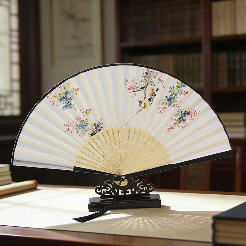 Ventilador plegable chino antiguo ventilador de seda de mujer ventilador plegable de estilo chino ventilador de mujer Hanbok bambú clásico pequeño ventilador danza