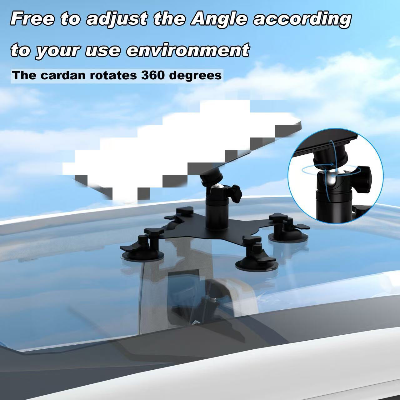 Cross-Border Car Roof Mount with Suction Cup/Magnetic Attachment Suitable for Mini Receiver Brackets, Universal Mount for Cars and Boats