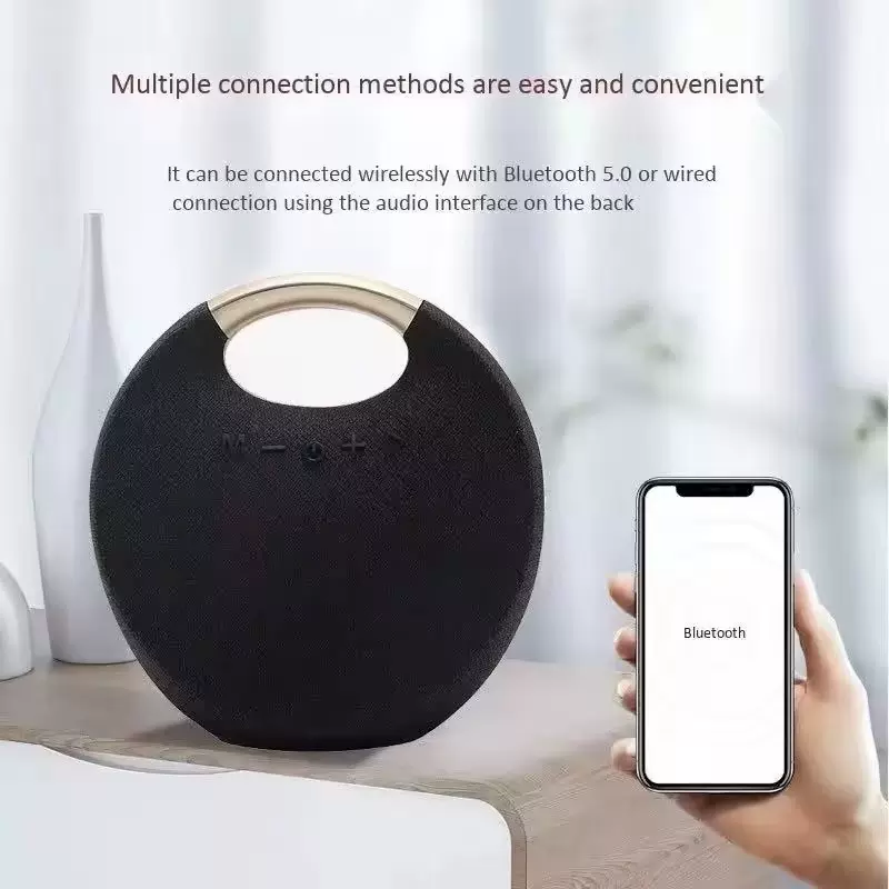 新款手提户外便携蓝牙音箱圆形无线音箱可插TF卡礼品蓝牙音响