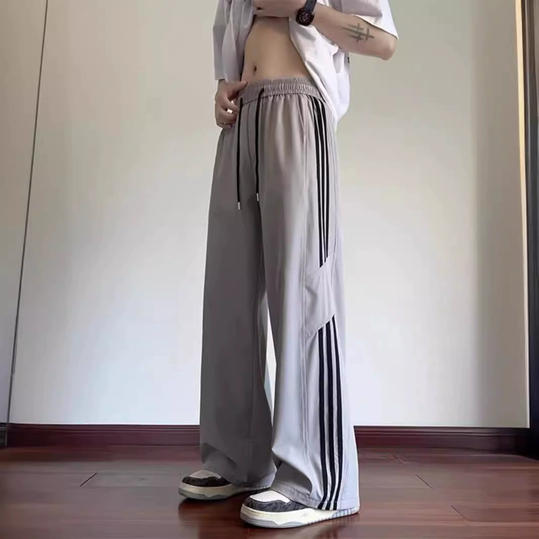 Быстро сохнущие летние тонкие брюки, oversize, свободный крой, американский стиль, для подростков
