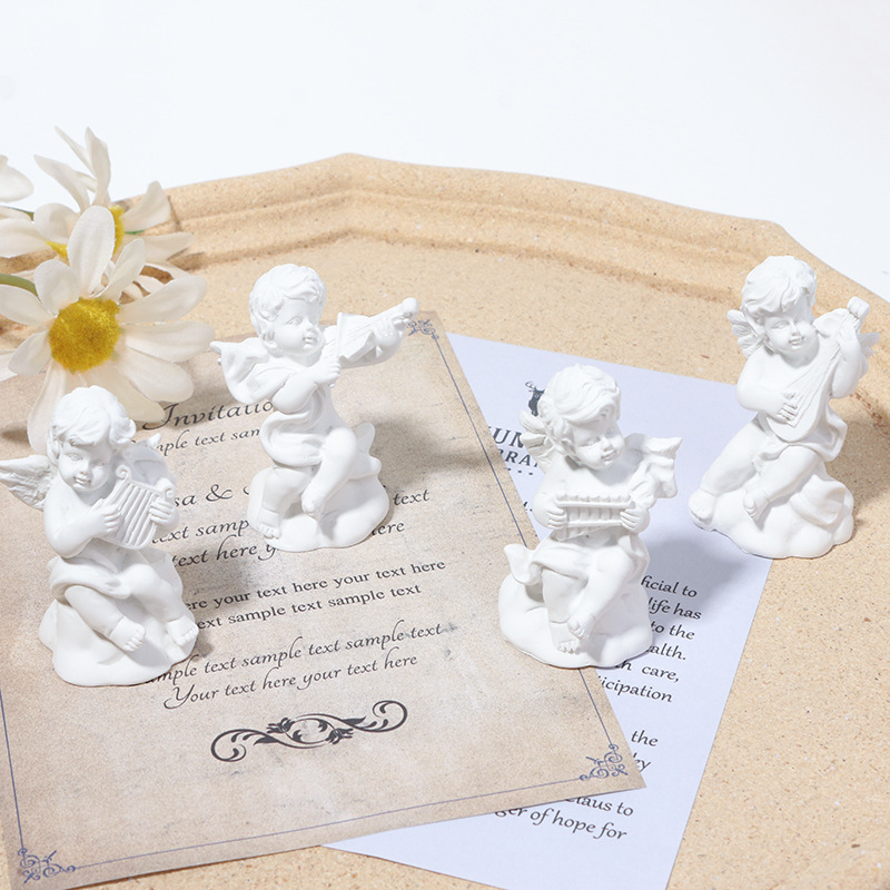 ins style mini resin cherub ornaments home accessories white plaster photography props photo background