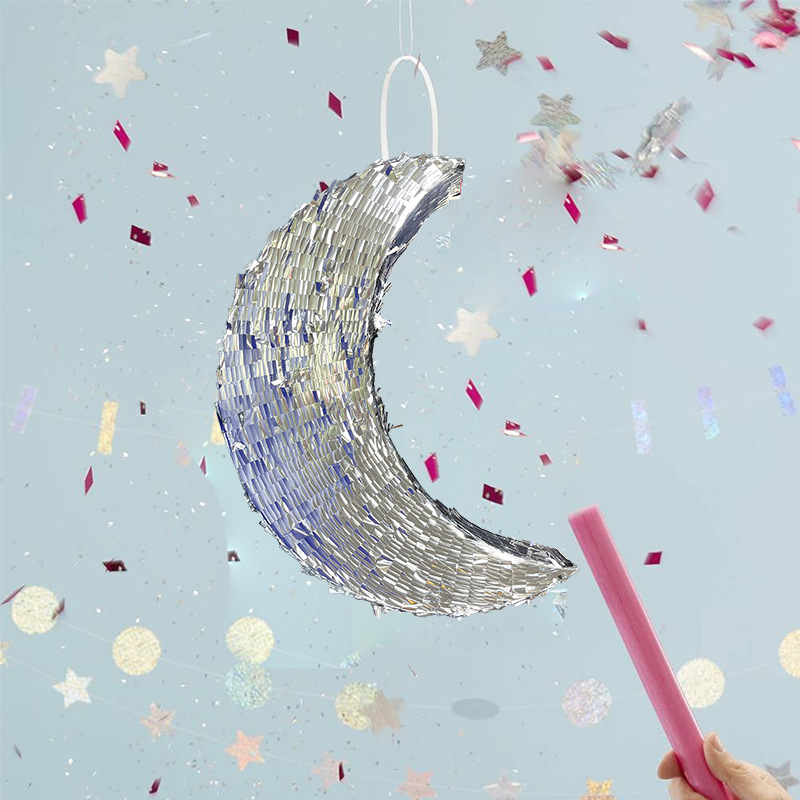 Gold Silver Moon star aluminum film pinata children's birthday party toy game props pinata smashing sugar beating