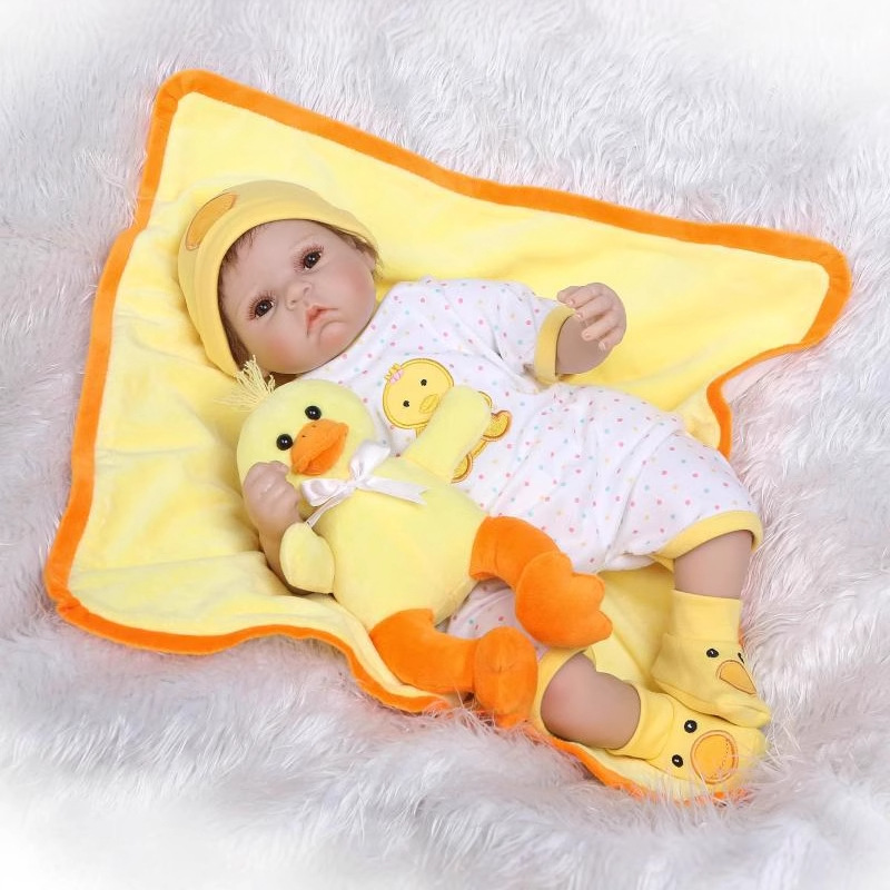 Simulación de goma suave muñeca chica juguete regalo colección hobby lindo bebé compañero muñeca