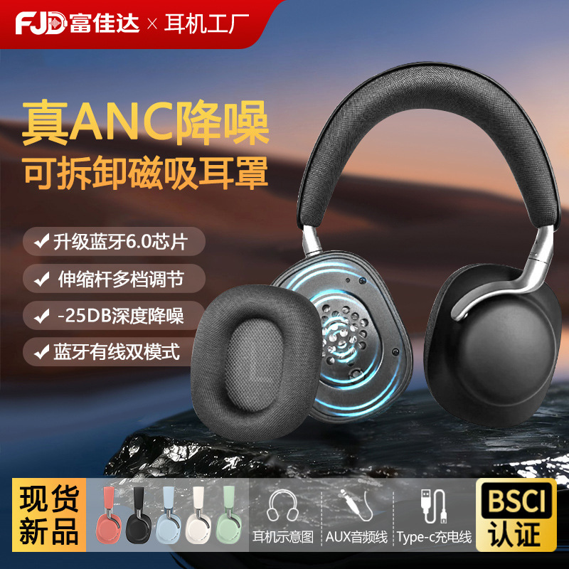 Anc Over-Ear Bluetooth Headphones with Magnetic Earcups, Wireless Calling, Sports Noise-Cancelling Headphones, Dropshipping, 6.0 Protocol Anc Over-Ear Bluetooth Headphones with Magnetic Earcups, Wireless Calling, Sports Noise-Cancelling Headphones, Dropshipping, 6.0 Protocol