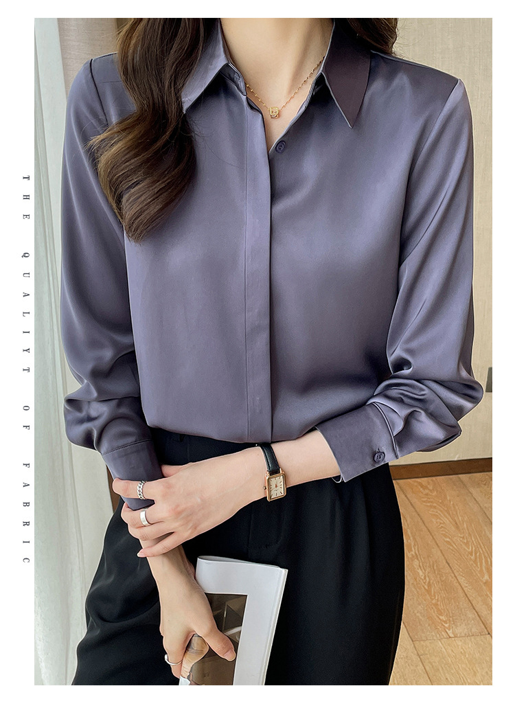 E9633 1520K ÁO SƠ MI NỮ XIAENHA DÀI TAY MÙA XUÂN THU ĐÔNG THỜI TRANG NỮ ĐỒ CÔNG SỞLỤA TƠ TẰM G04 SẢN PHẨM MỚI