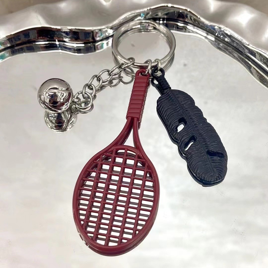 Creative New Alloy Tennis Racquet Keychain Pendant Simulation Tennis Racquet Squash Bag Games Small Gift