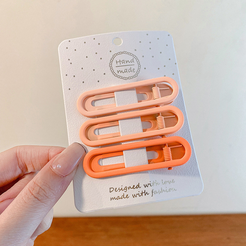 Orange set, hairgrip, gradient, 3 piece set
