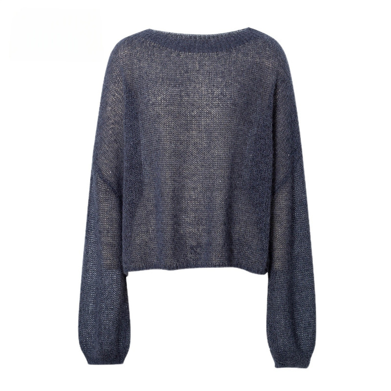 Mm Mai Mai 26 Spring New Collection: Barely-There Cloud Soft Silk Cashmere Casual Sheer Knit Sweater Women's Top 5H1130672