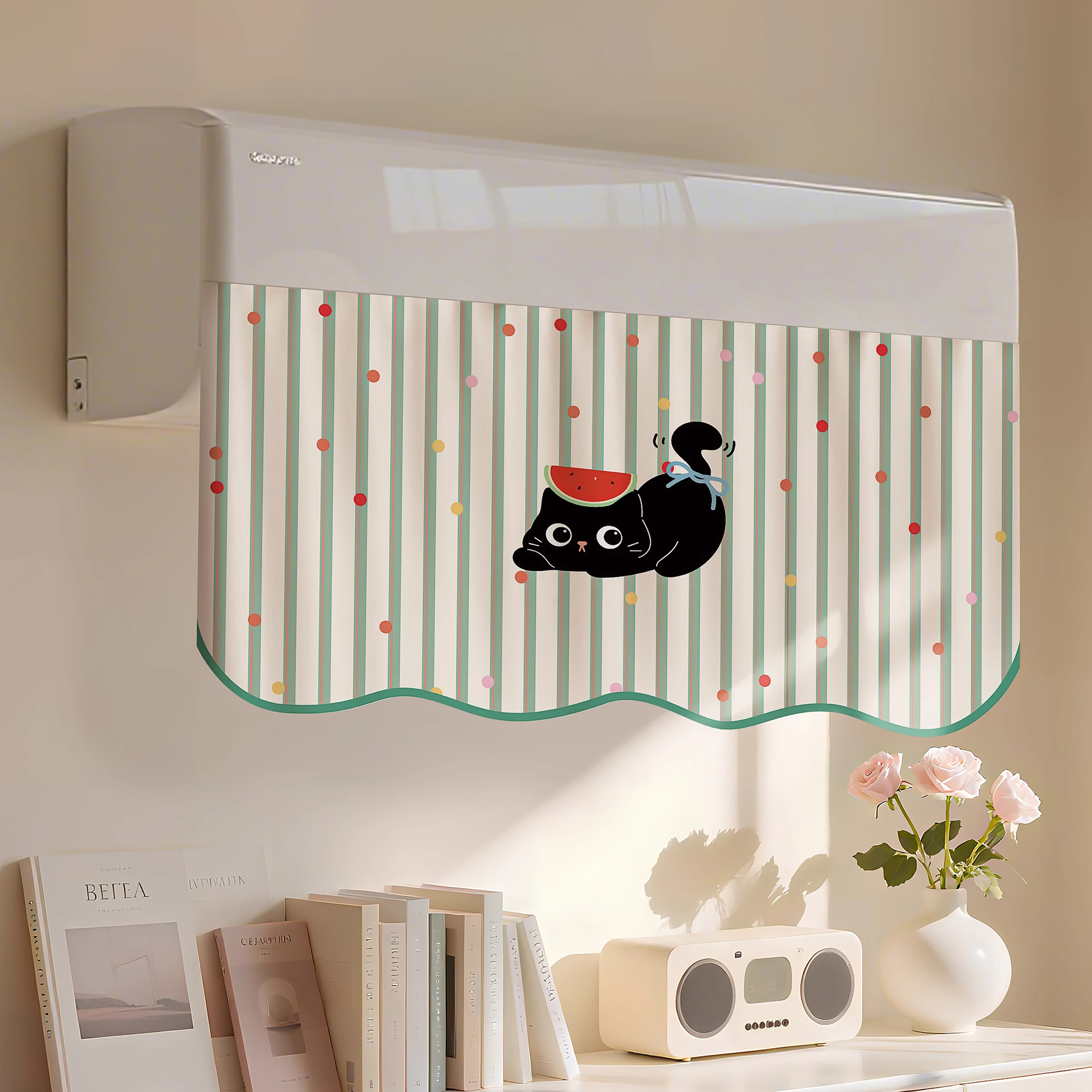 Cortina del parabrisas del aire acondicionado, anti-soplado directo, parabrisas para bebés de confinamiento, salida de aire universal colgante, artefacto de la cubierta de aire acondicionado