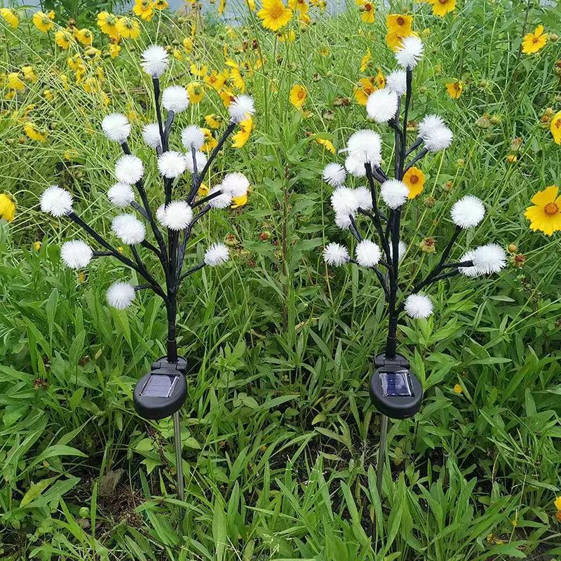 Luz de bola solar LED, jardín al aire libre, luz de flor de cerezo, luz de tierra, luz de decoración de atmósfera, luz de césped de parque