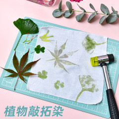 植物ノック拓染材料バッグ手作りdiyツールセットキャンバスバッグ角巾捺染ハンマー拓印布袋白布