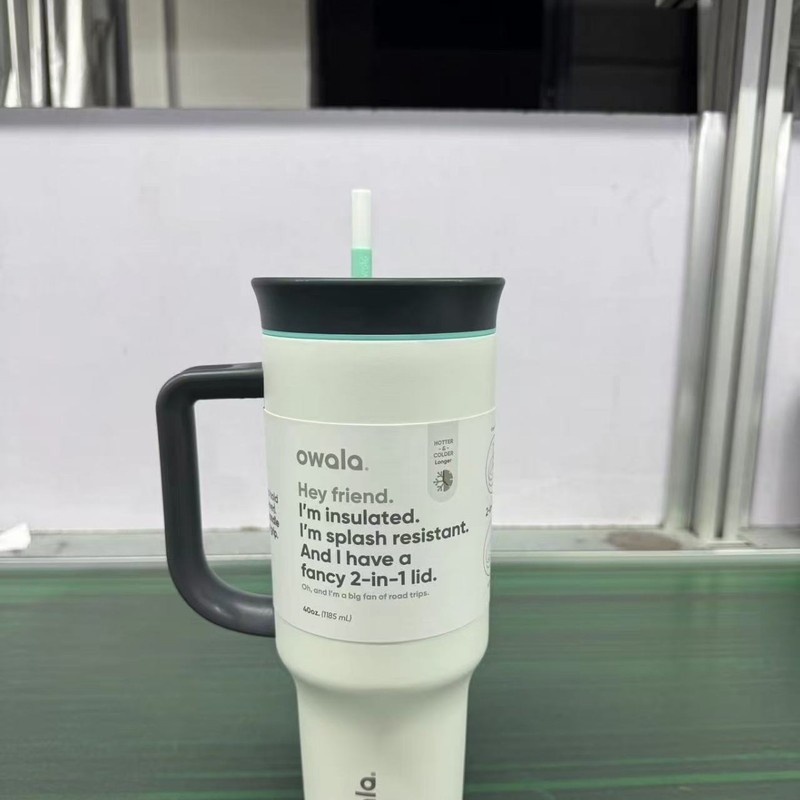 跨境owala水杯304不锈钢双层保温杯旅行汽车载杯40oz真空提手吸管|undefined