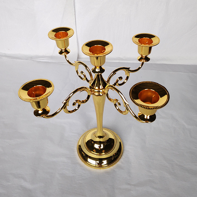 Candelaria europea boda creativa retro mesa de comedor candelabros decoración de boda romántica candelabros de tres cabezas