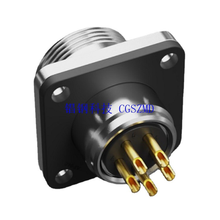 WS16K5TQѹ�Ӻ��ղ���2-Hole flange panel receptacle with cap