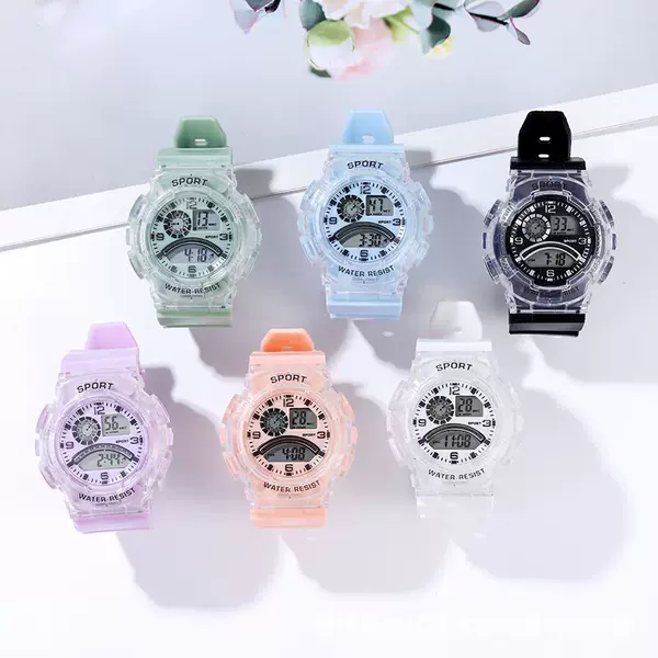 Factory New Translucent Teen Student Countdown Electronic Watch Unisex Multifunctional Sports Watch