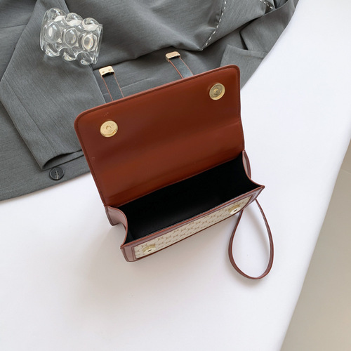 Retro Print Shoulder Bag, Personal Style, Simple Crossbody Bag, Trendy Fashion, Small Square Handbag