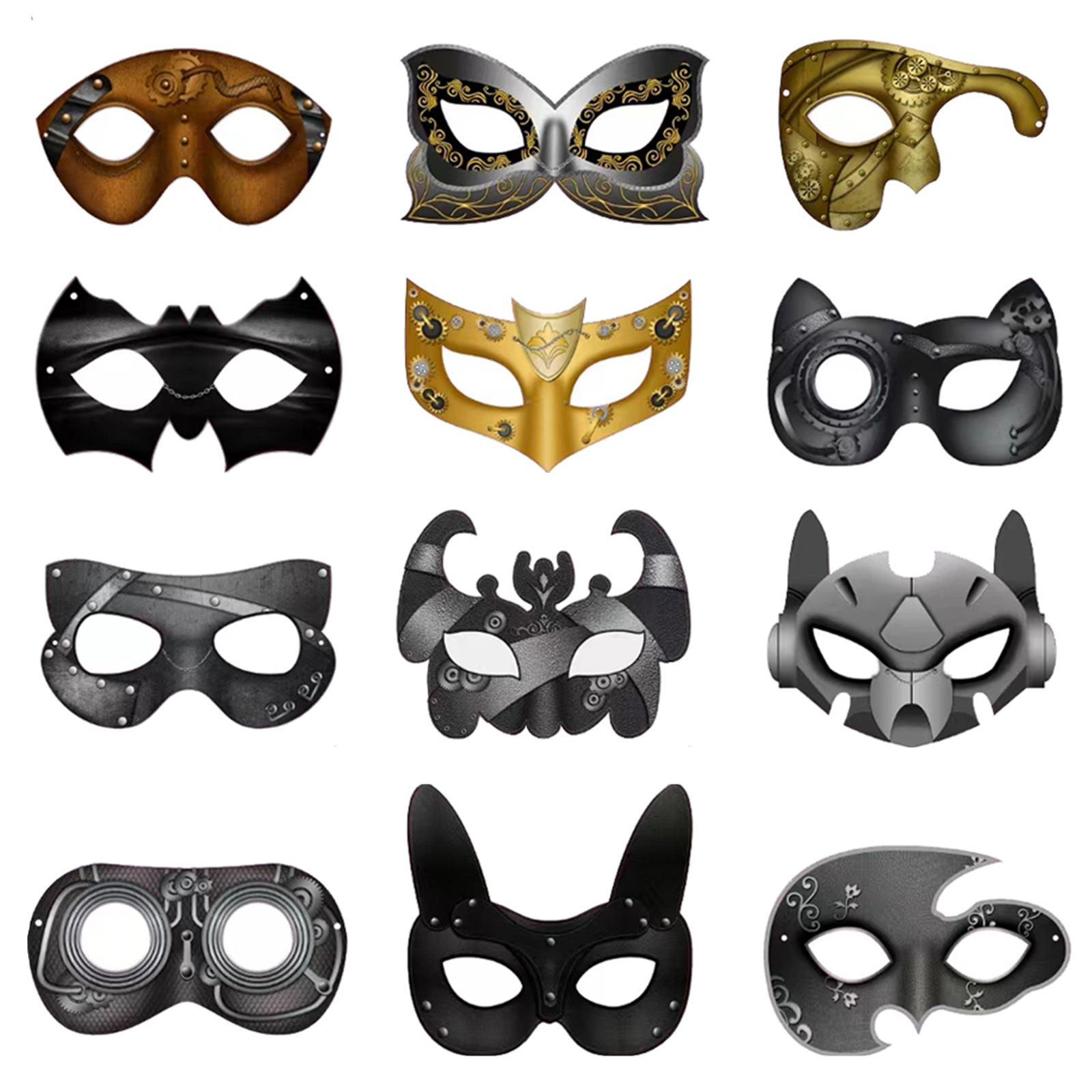 Tarjetas de papel DIY se pueden colorear carnaval nueva máscara para niños pintados máscara de mitad de cara fiesta espectáculo máscara de ojos al por mayor