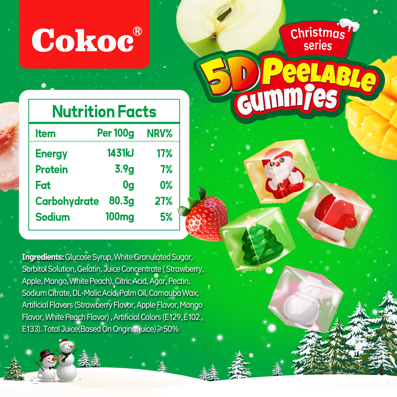 Cross-border popular Cokoc 3D Peeling Gummy Juice Gummy Fruit…
