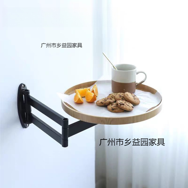 一件代发折叠小桌床头悬浮伸缩收纳盘木质角几墙上可移动置物架|undefined
