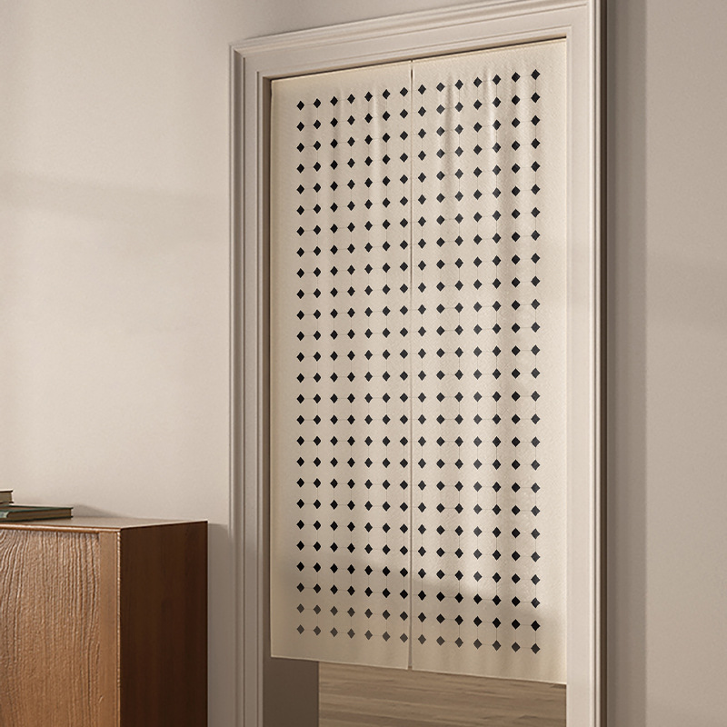 Wabi-Sabi Style Door Curtain Partition Curtain for Bedroom and Kitchen, Concealing Entrance and Bathroom Privacy, No-Drill Half Curtain