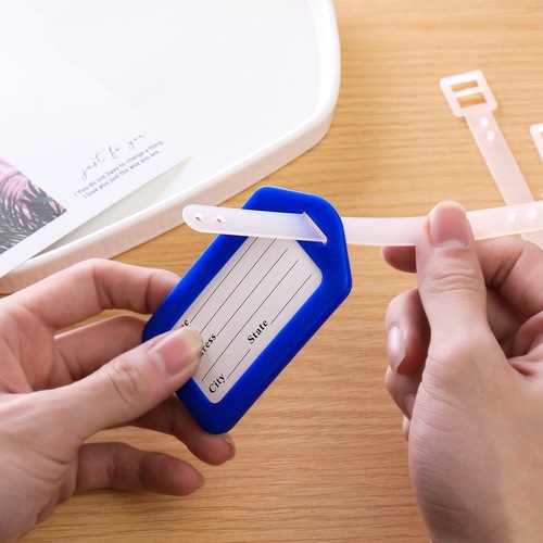 Travel plastic luggage tag luggage box hanger suitcase bag label card holder boarding sleeve anti-loss strap