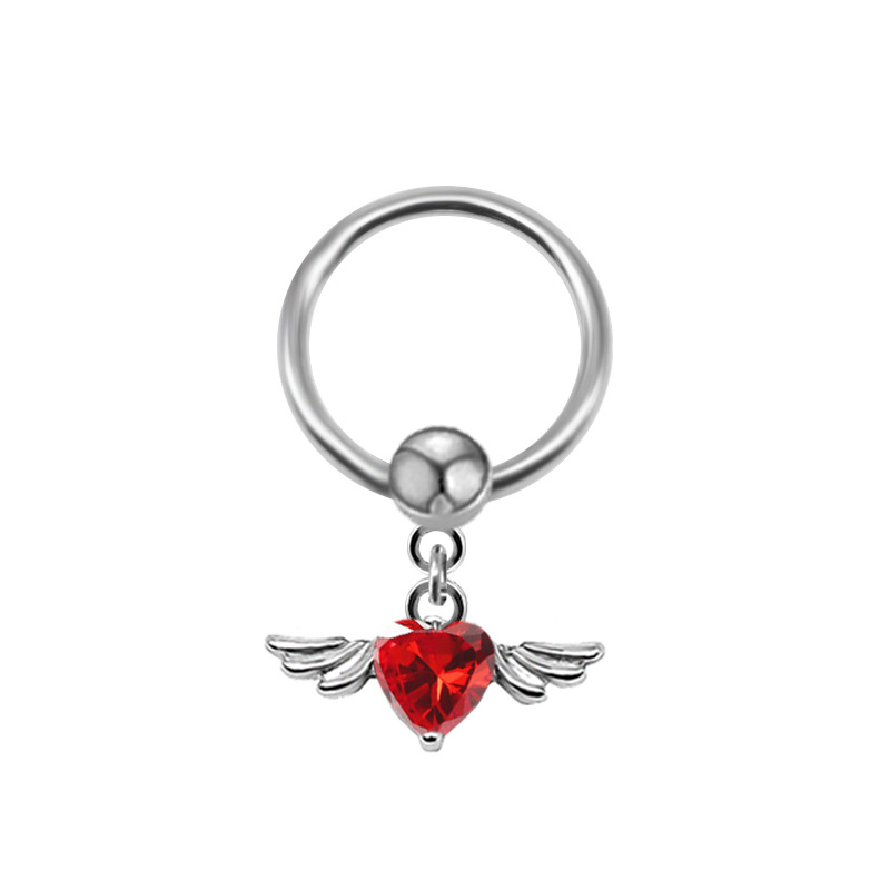Zircon Inlay Material 1 Piece Nipple Rings & Studs Fashion Heart Shape Spider Stainless Steel Copper Plating Zircon