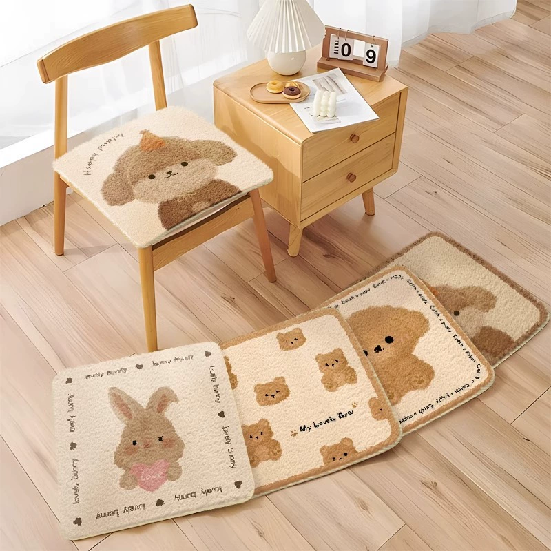 Мультяшный имитационный кашемировый коврик для сидячего офиса студенческого общежития