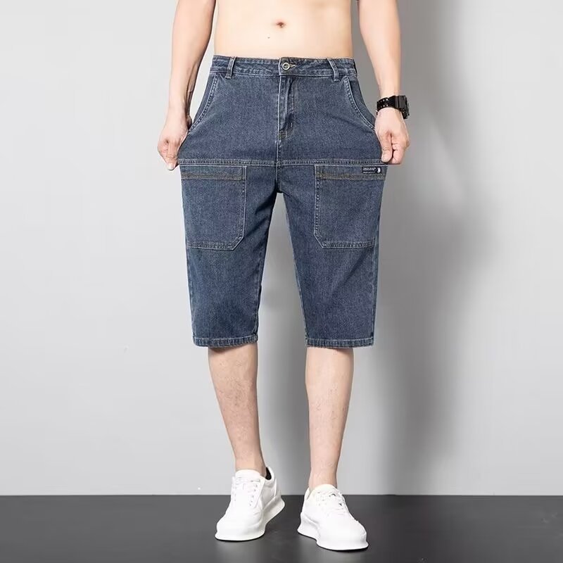 Pantalones cortos de mezclilla con herramientas para hombres, pantalones cortos de nicho deconstruido de verano