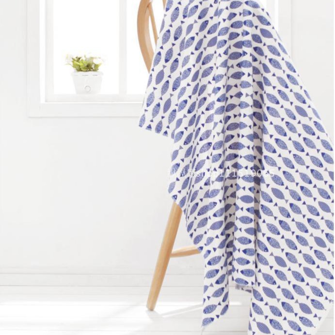 发财鱼加厚棉帆布 纯棉印花沙发套布料现货 家居抱枕桌布厂家批